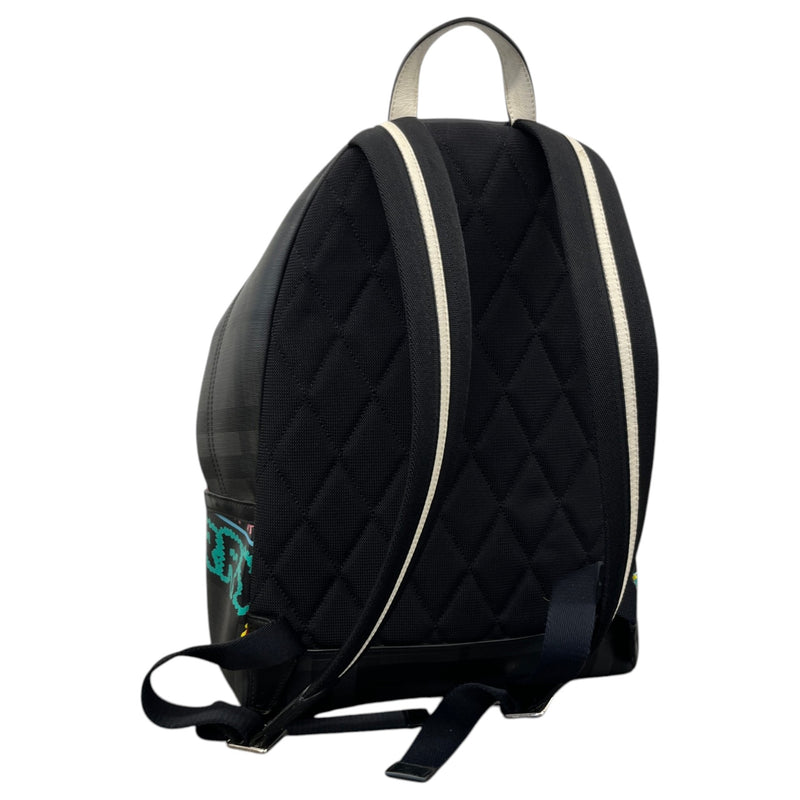 Men's Graphic Check Graffiti Backpack Black