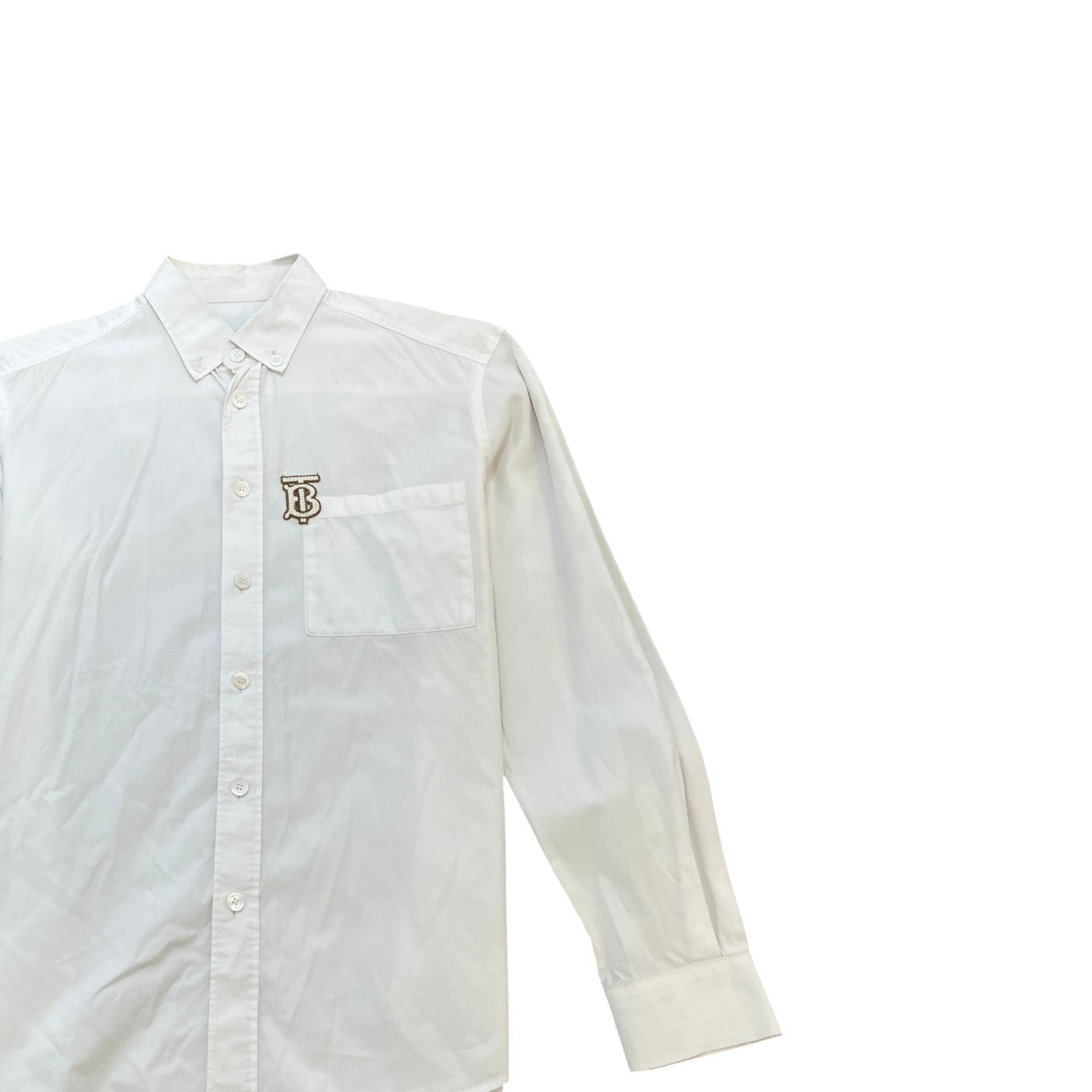 Men's Monogram Motif Shirt White Size M - Photo 3