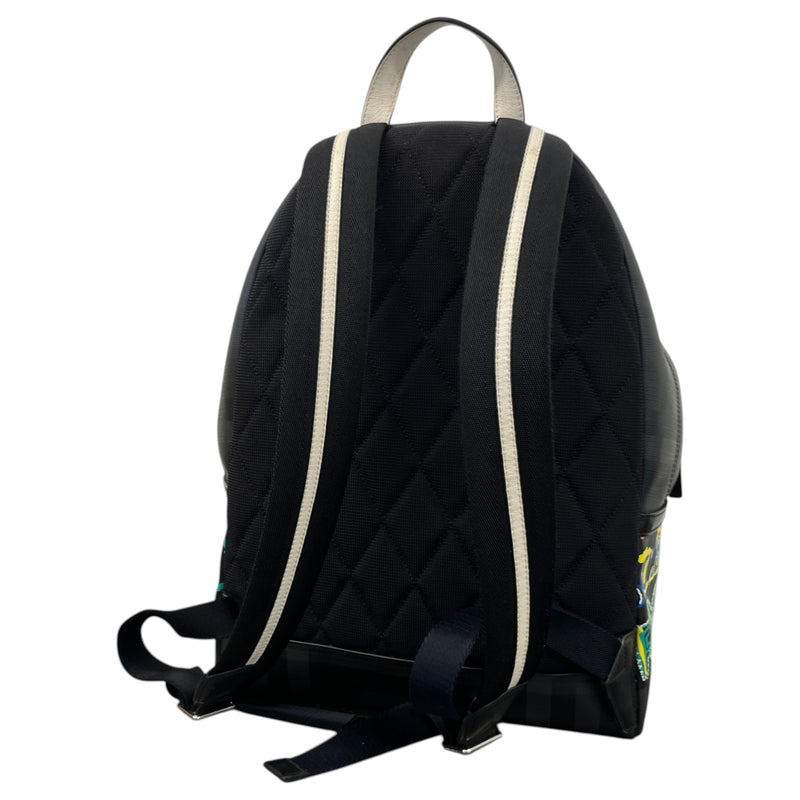 Men's Graphic Check Graffiti Backpack Black