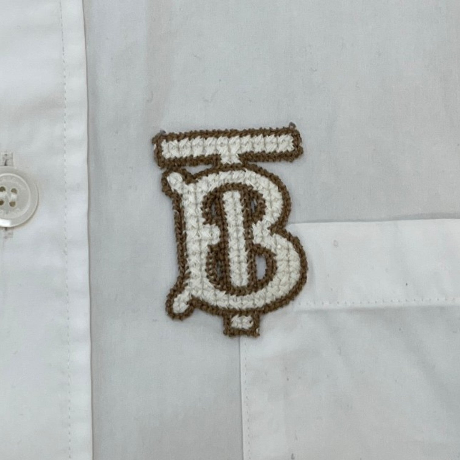 Men's Monogram Motif Shirt White Size M - Photo 5