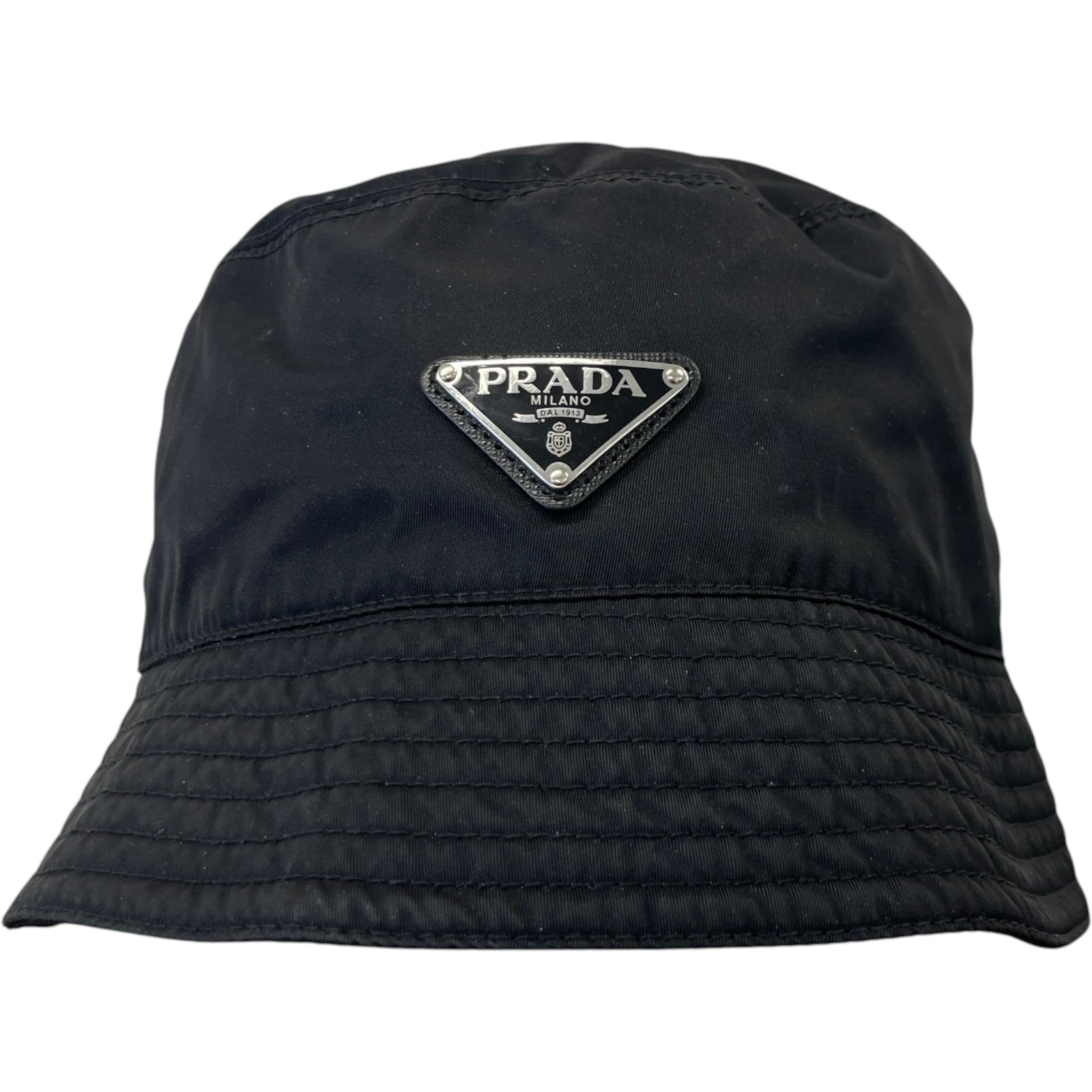 Men's Re-Nylon Plaque Logo Bucket Hat Black Size L - Photo 1