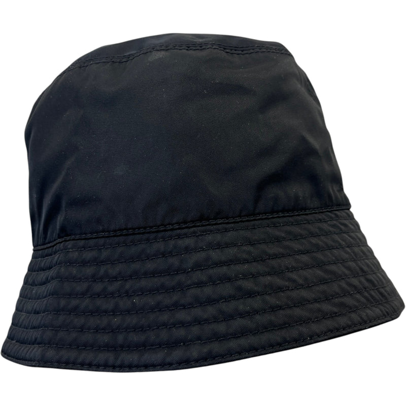 Men's Re-Nylon Plaque Logo Bucket Hat Black Size L