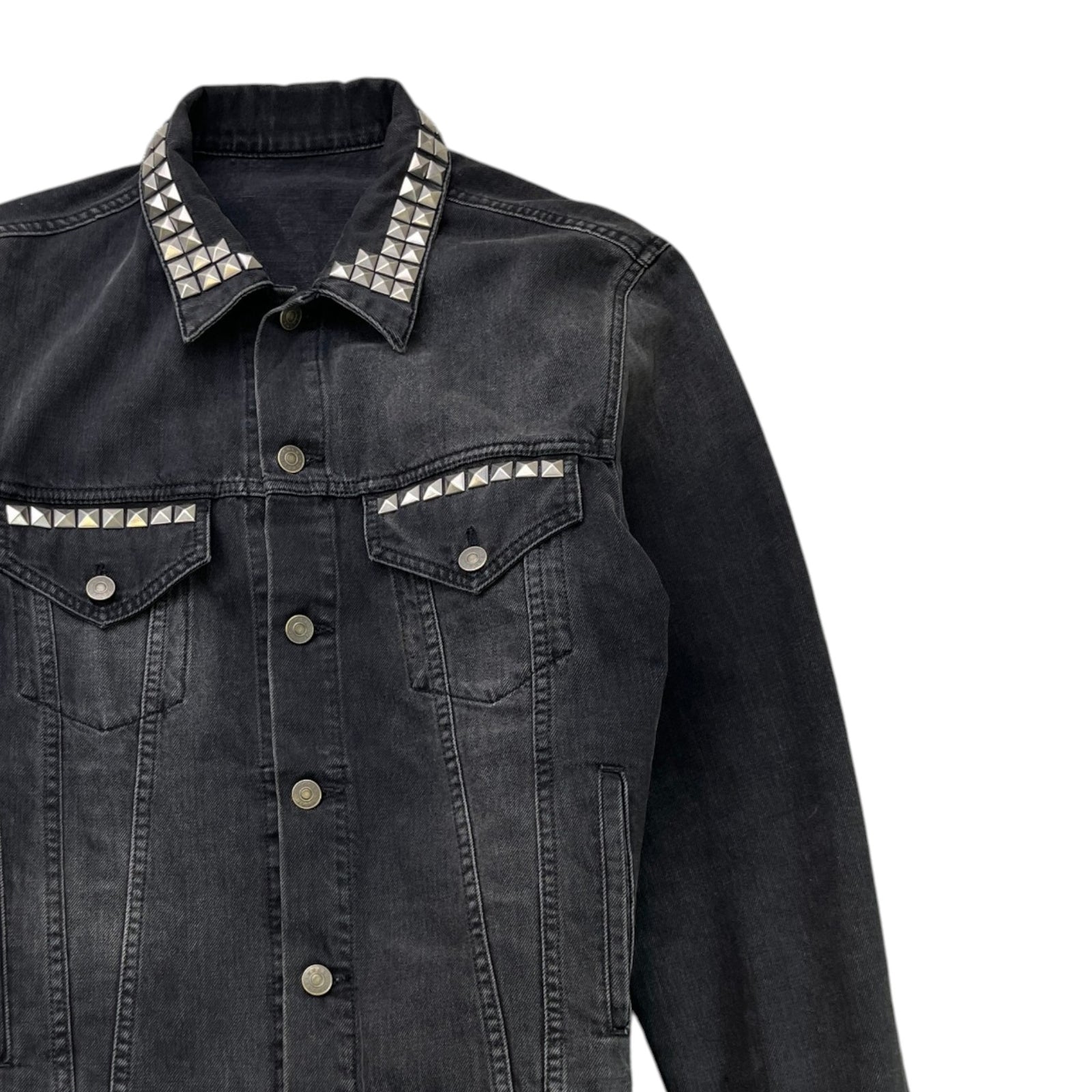 Men's Black Panther Embroidery Studded Jacket Black Size IT 52 / XL - Photo 3