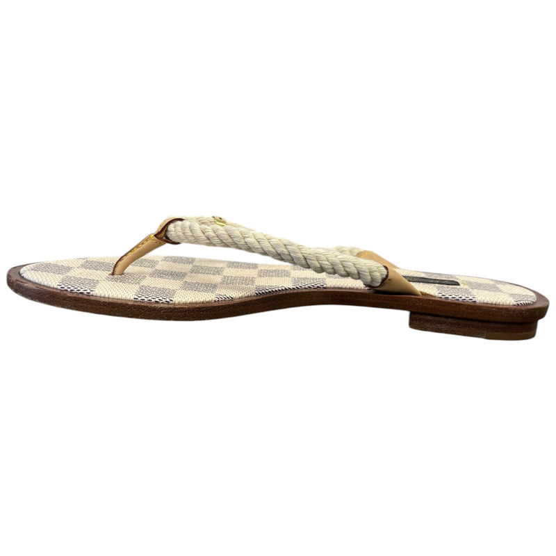 Women's Damier Azur rope thong Sandals White Size UK 4 / EU 37
