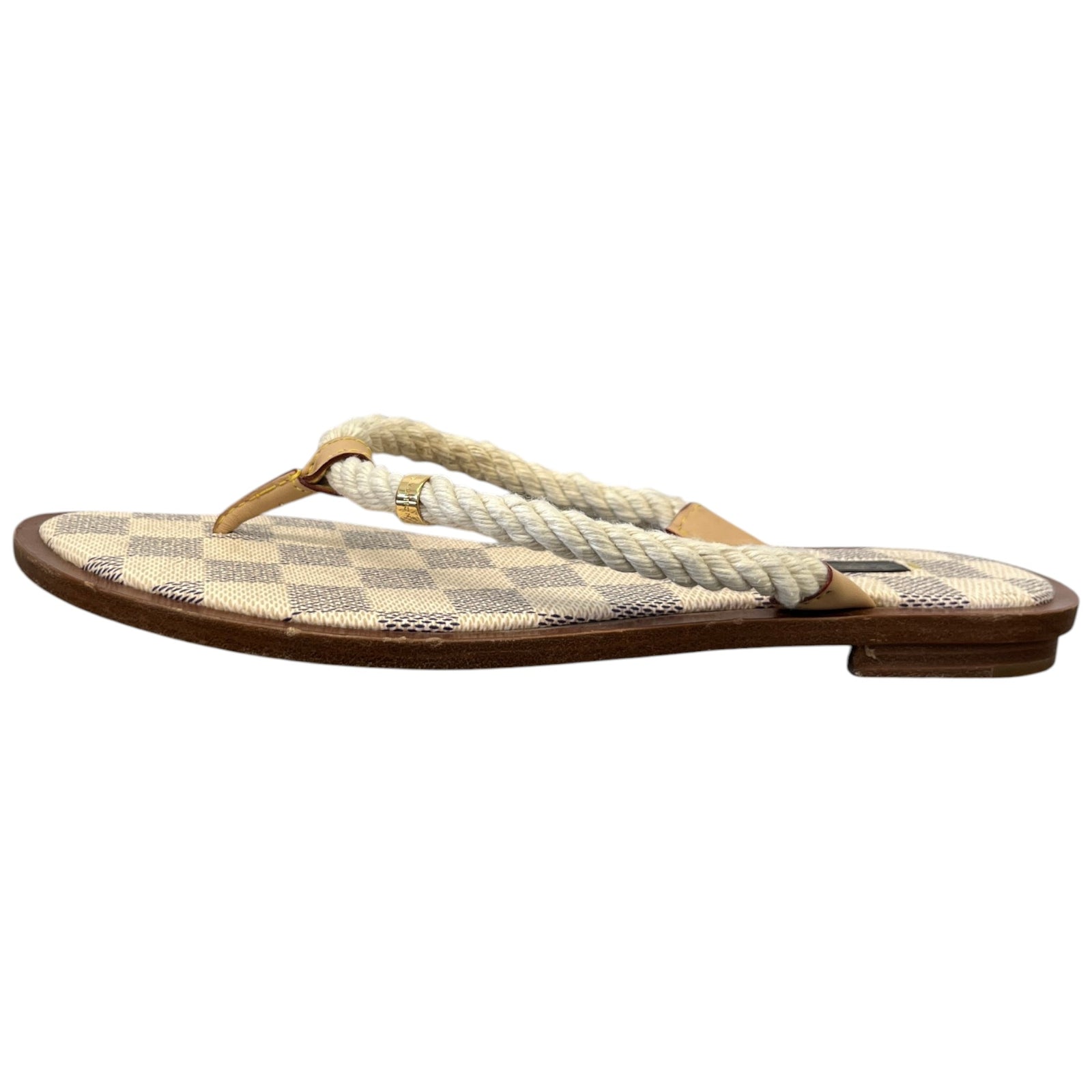 Women's Damier Azur rope thong Sandals White Size UK 4 / EU 37 - Photo 5