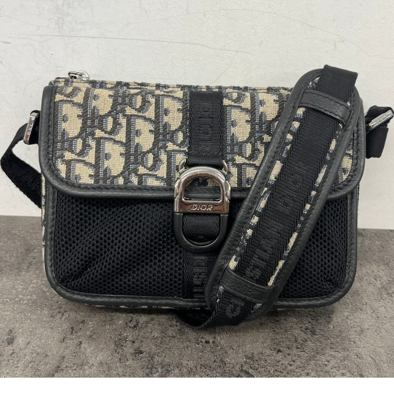 Men's Mini Dior 8 Messenger Bag Black