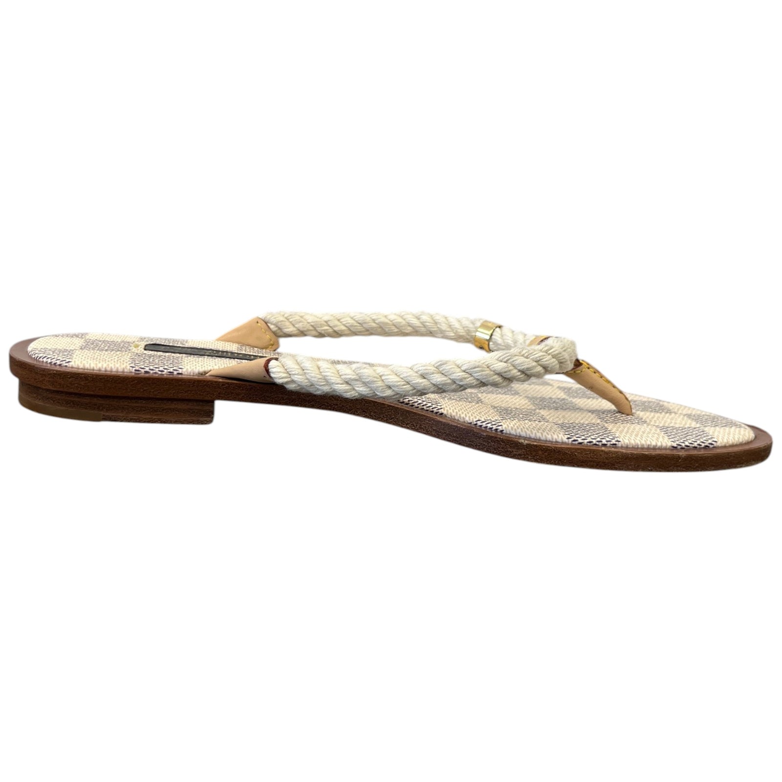 Women's Damier Azur rope thong Sandals White Size UK 4 / EU 37 - Photo 4