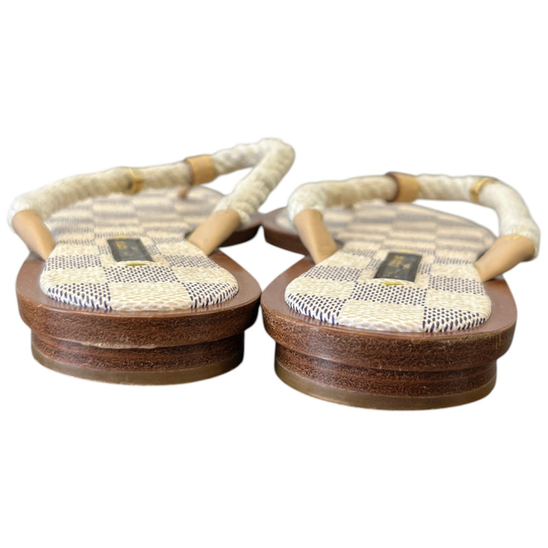 Women's Damier Azur rope thong Sandals White Size UK 4 / EU 37