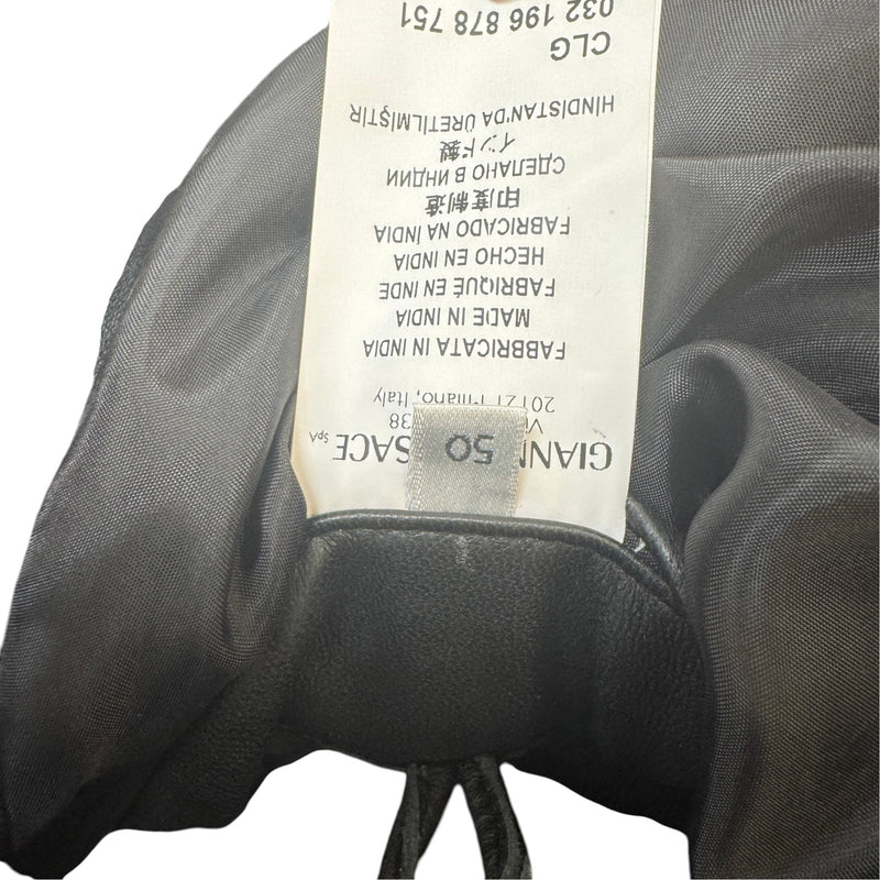 Men's Leather Medusa Zip Jacket Black Size L
