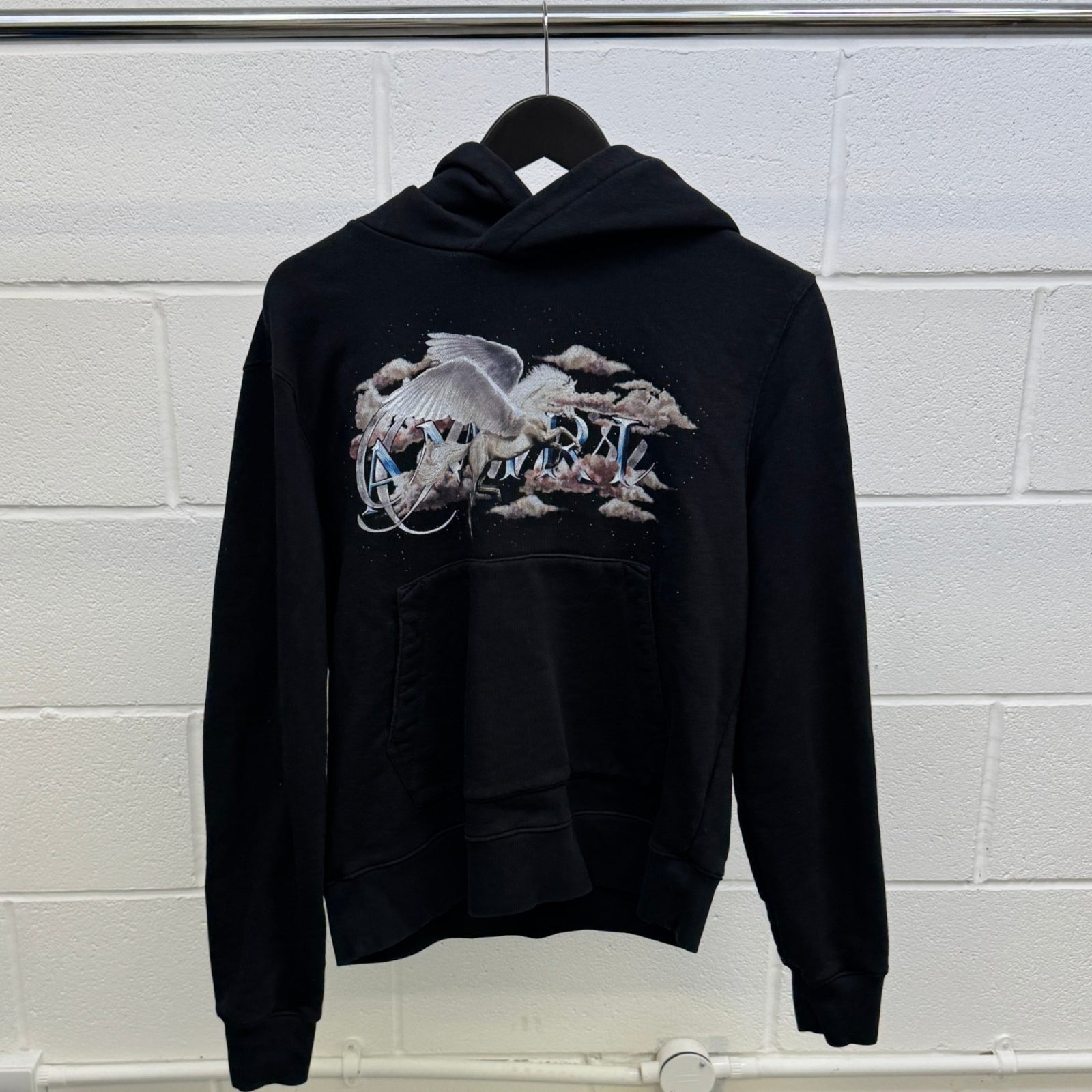 Men's Pegasus Script Hoodie Black Size M - Photo 8