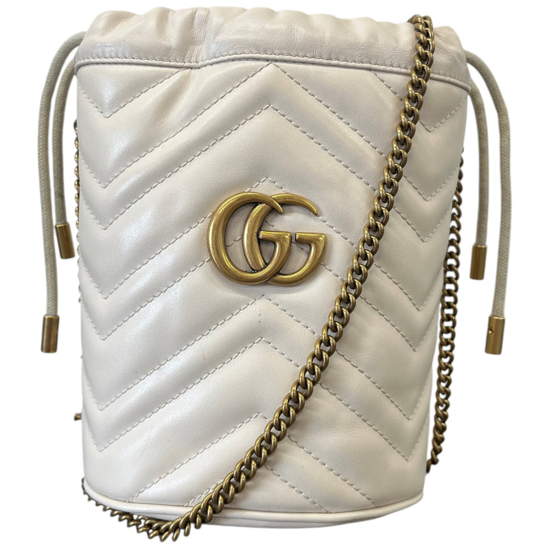 Women's GG Marmont Matelassé Bucket Handbag White