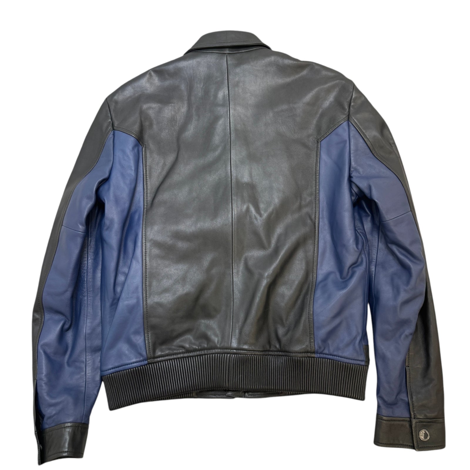 Men's Leather Medusa Zip Jacket Black Size L - Photo 2