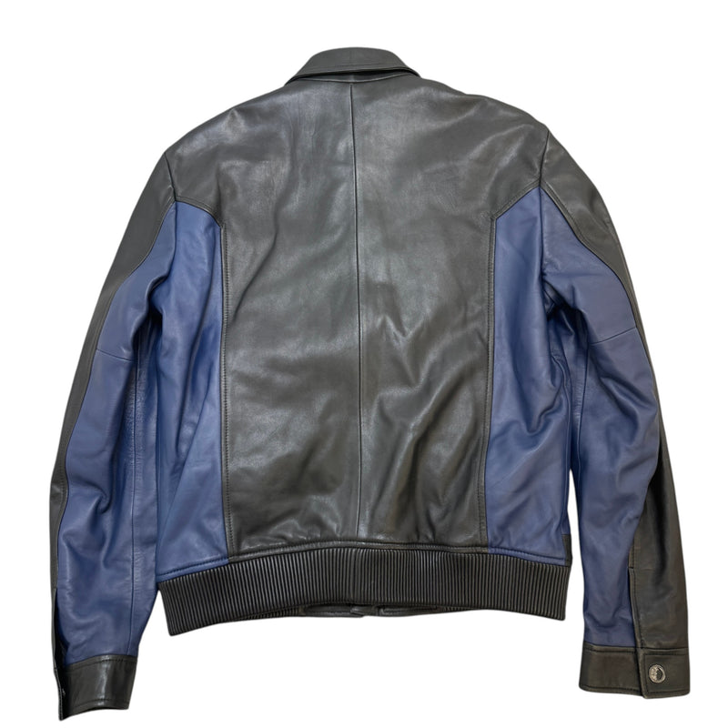 Men's Leather Medusa Zip Jacket Black Size L