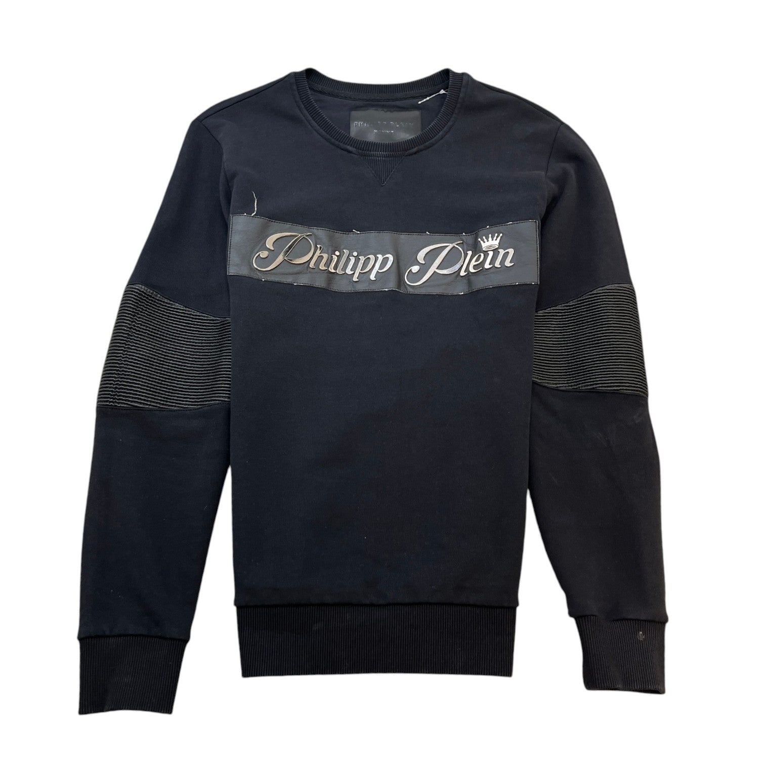 Men's Applique Logo Sweatshirt Black Size L - Photo 1