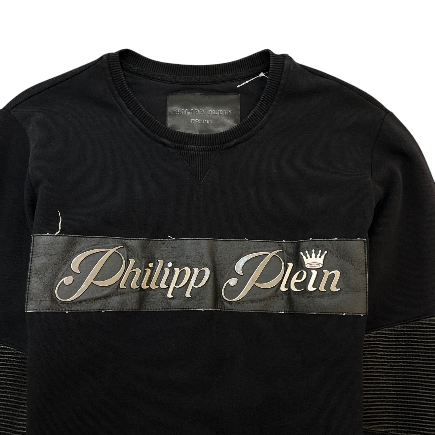 Men's Applique Logo Sweatshirt Black Size L - Photo 5