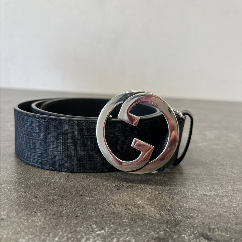 Men's GG Supreme Canvas Belt Black Size 34"