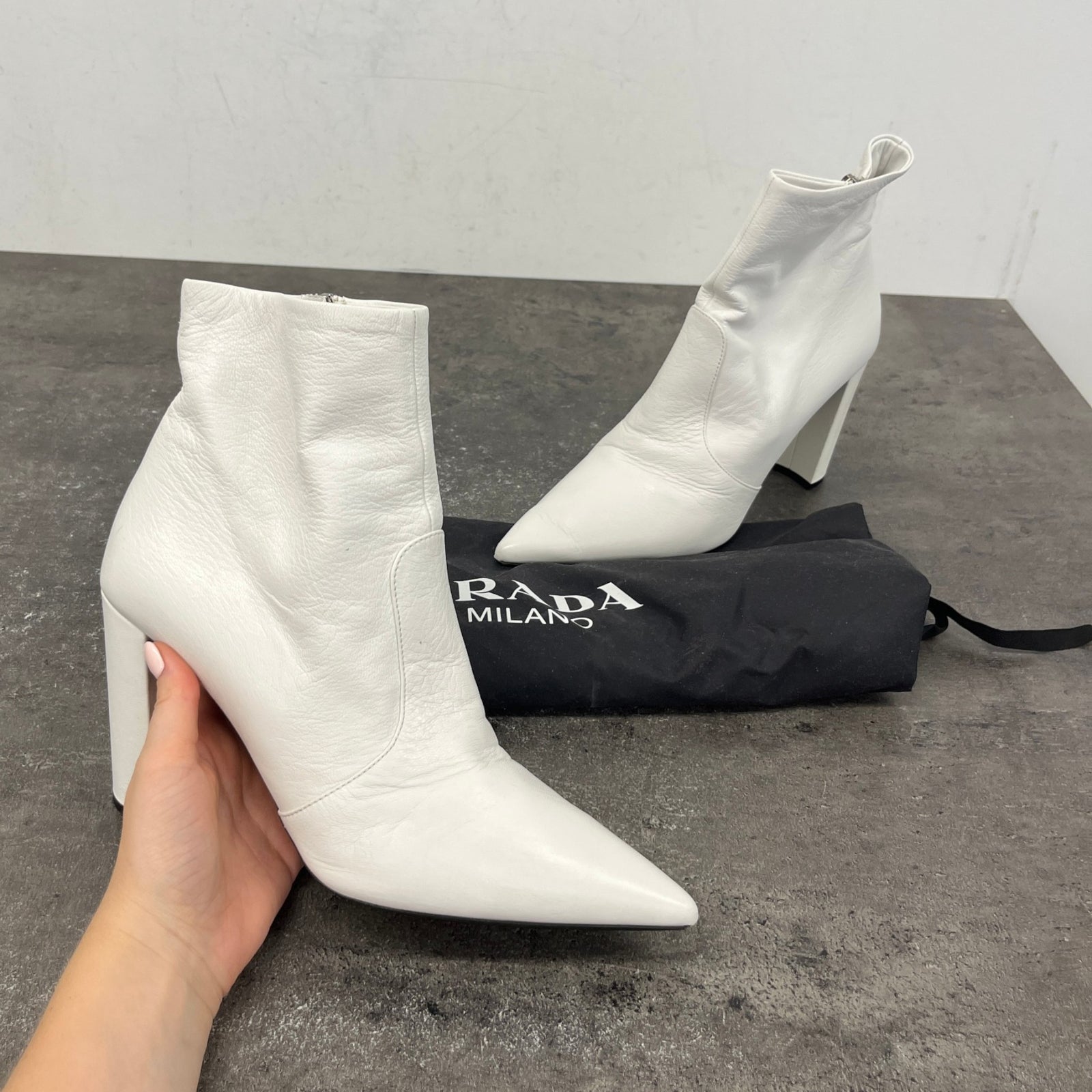 Women's Leather Ankle Boots White Size EU 40 / UK 7 - Photo 11