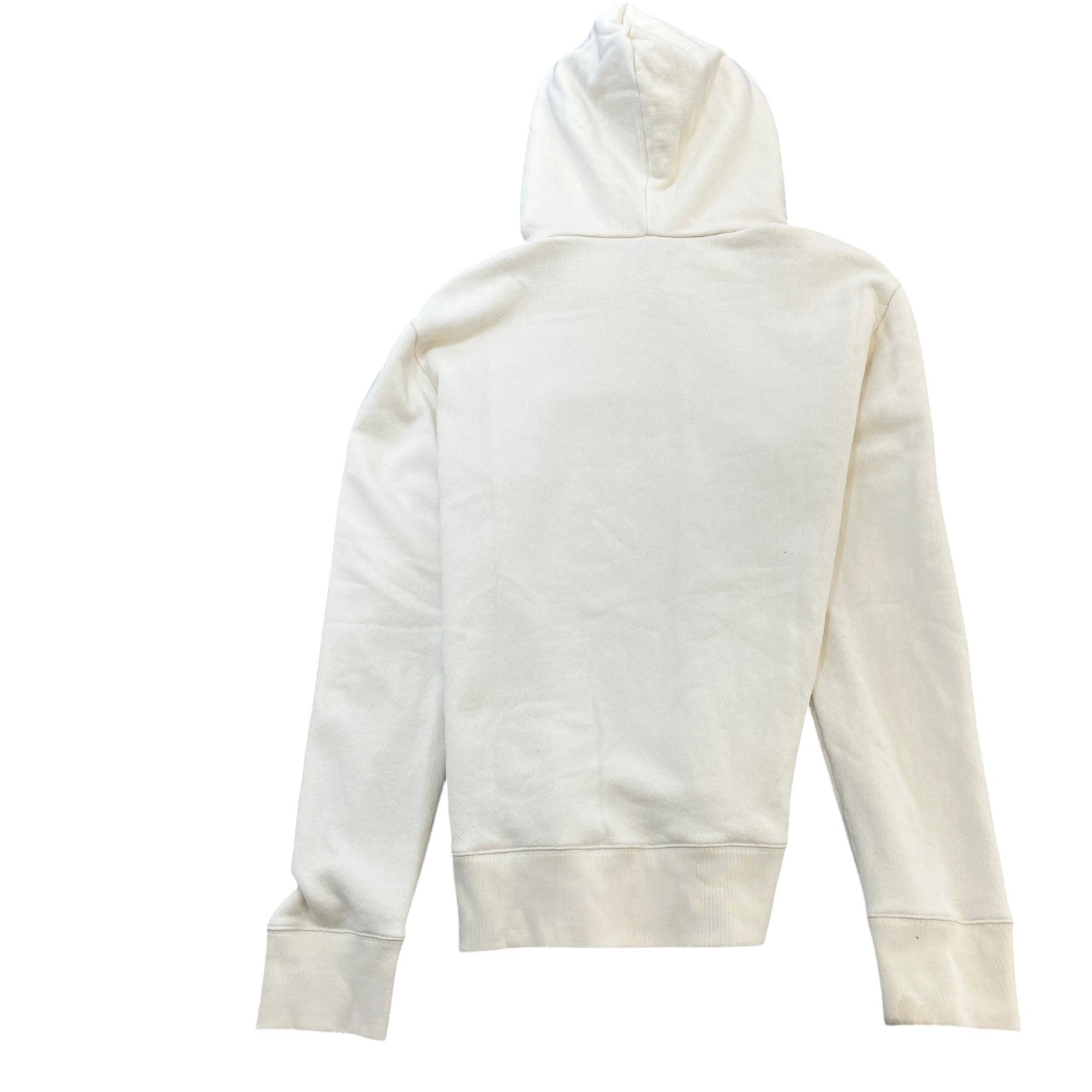 Men's Distressed Logo Print Hoodie Cream Size XL - Photo 2