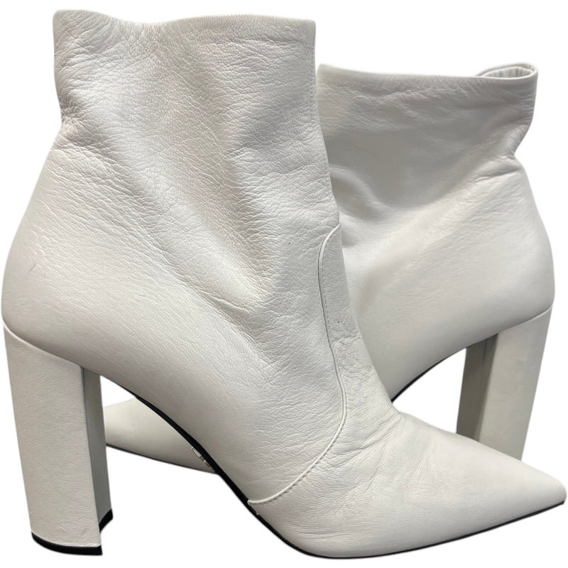 Women's Leather Ankle Boots White Size EU 40 / UK 7