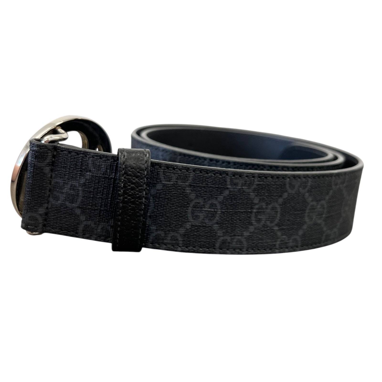 Men's GG Supreme Canvas Belt Black Size 34" - Photo 3