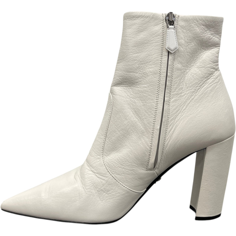 Women's Leather Ankle Boots White Size EU 40 / UK 7