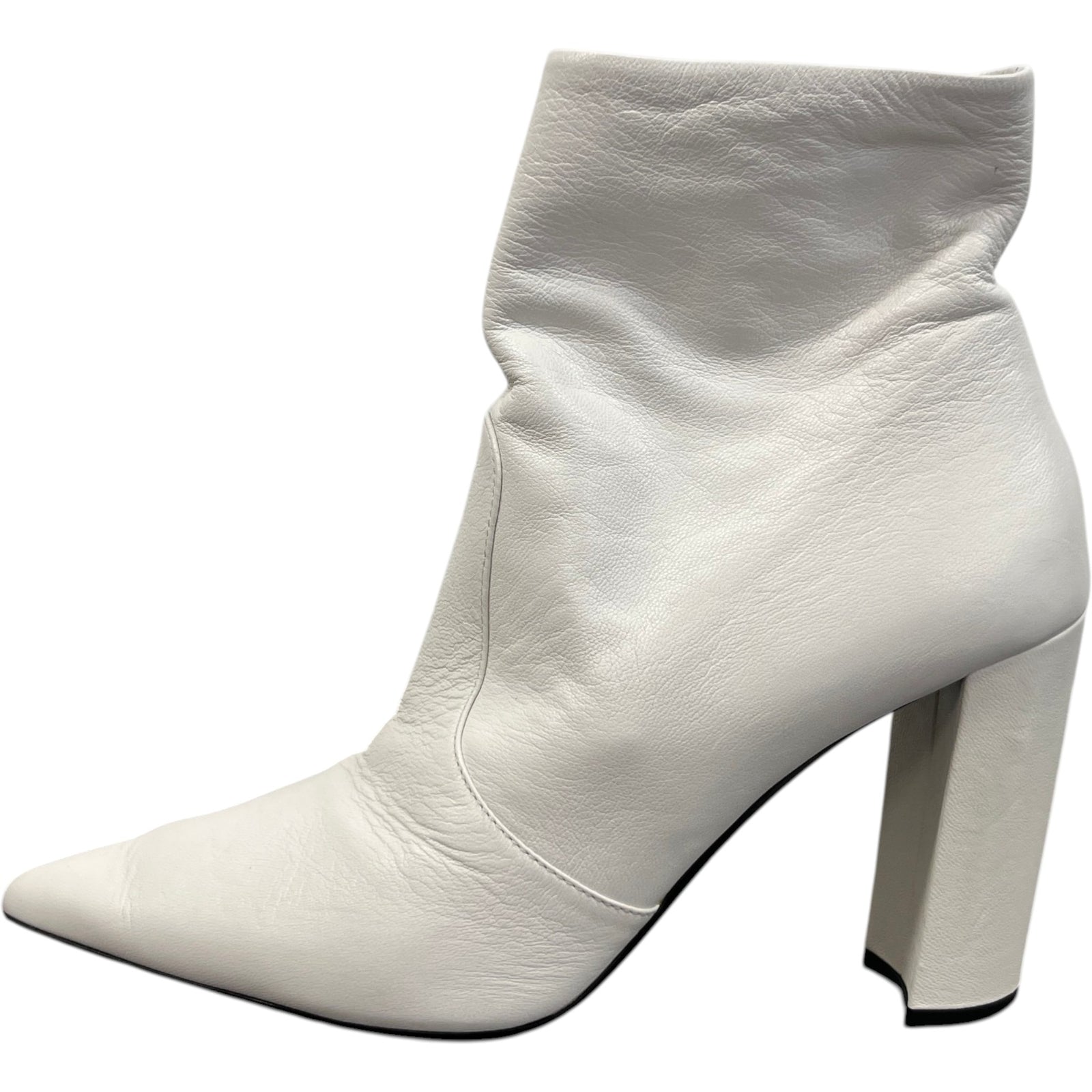 Women's Leather Ankle Boots White Size EU 40 / UK 7 - Photo 5