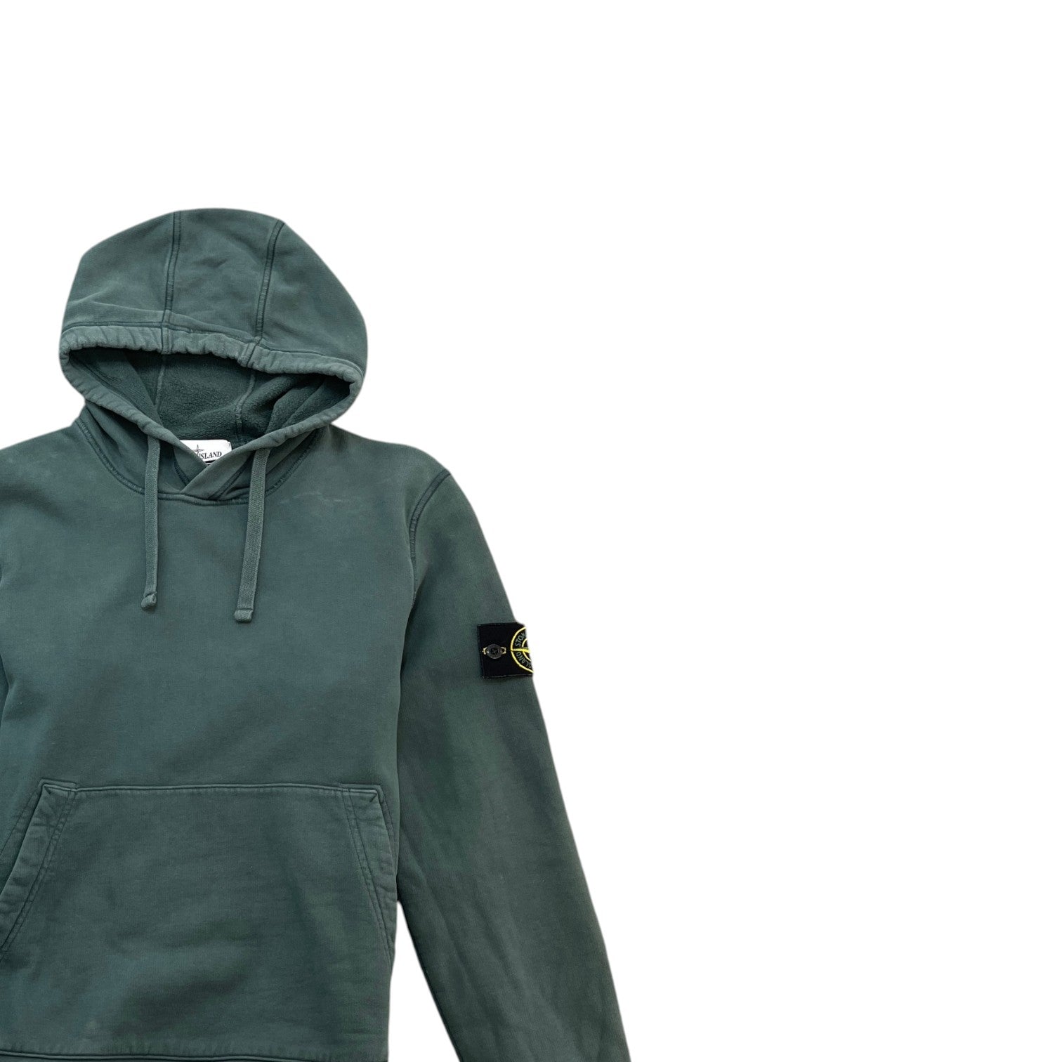 Men's Applique Logo Hoodie Green Size M - Photo 3