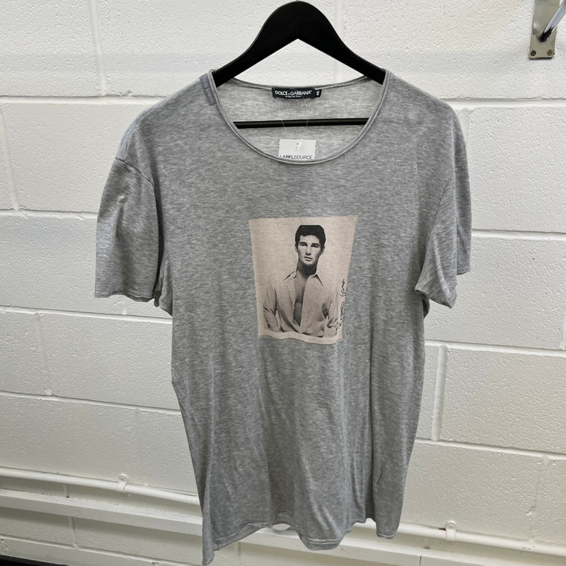 Men's Richard Gere Graphic T-Shirt Grey Size IT 48 / UK M