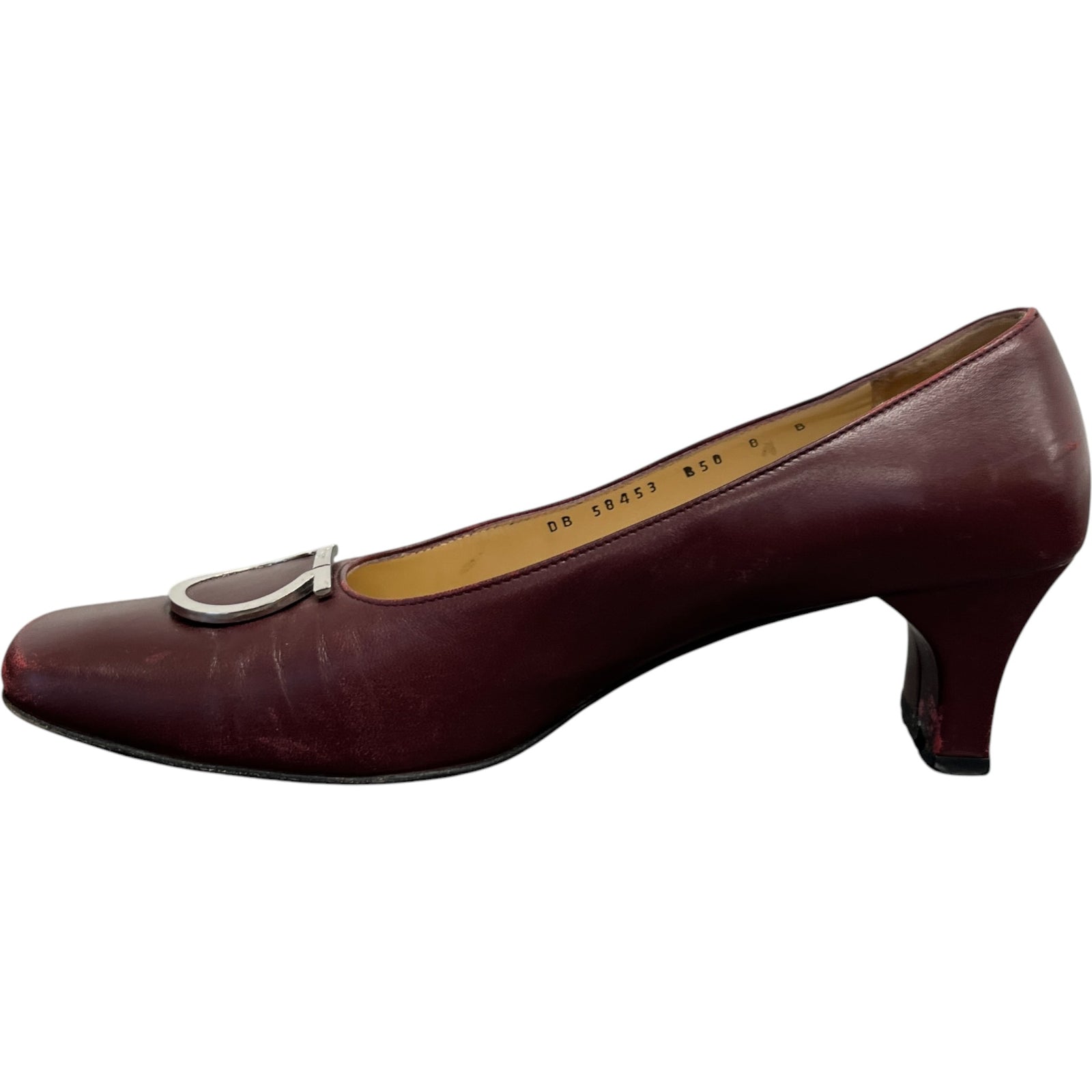 Women's Buckle Logo Mules Burgundy Size EU 38 / UK 5 - Photo 2