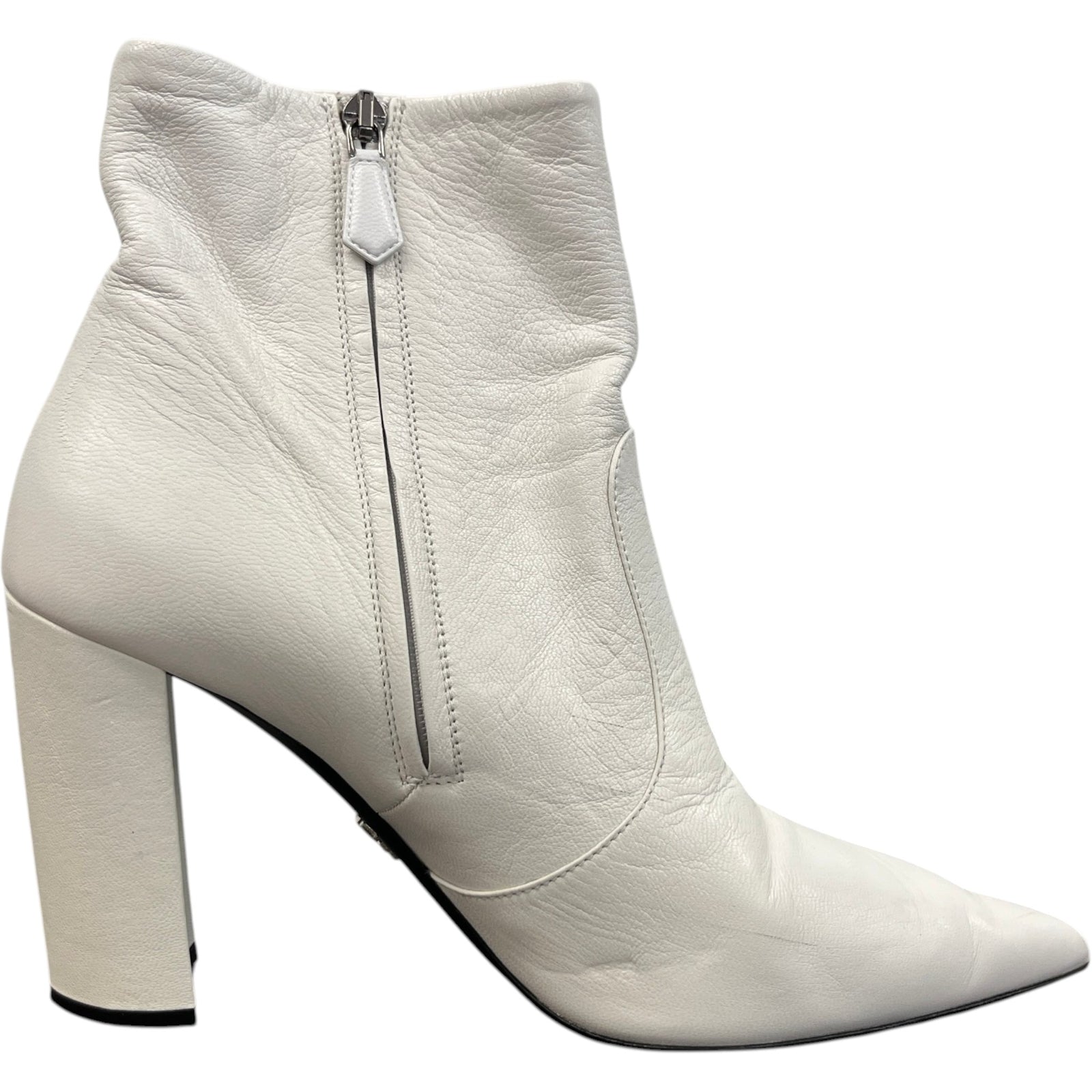 Women's Leather Ankle Boots White Size EU 40 / UK 7 - Photo 4