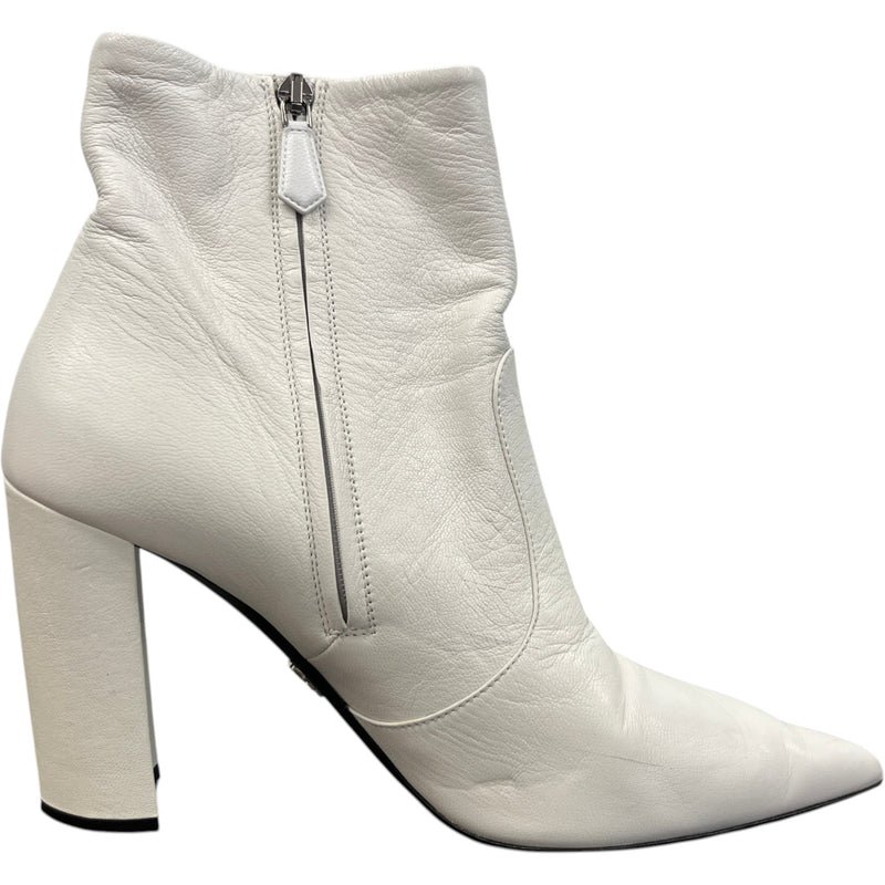 Women's Leather Ankle Boots White Size EU 40 / UK 7