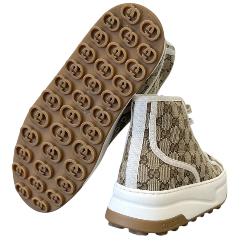 Men's GG Supreme Tennis 1977 High Trainers Beige Size UK 7 / EU 41