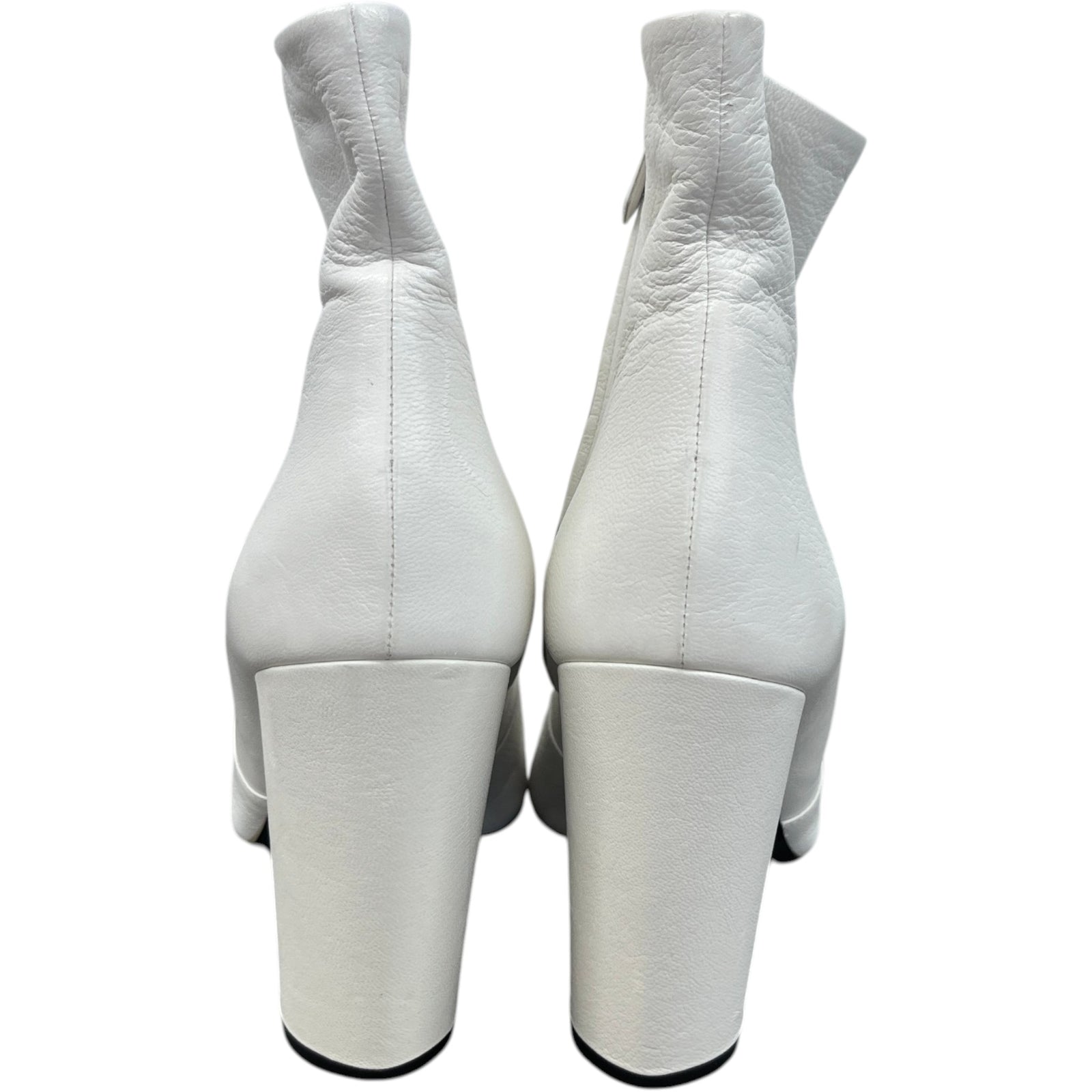 Women's Leather Ankle Boots White Size EU 40 / UK 7 - Photo 7