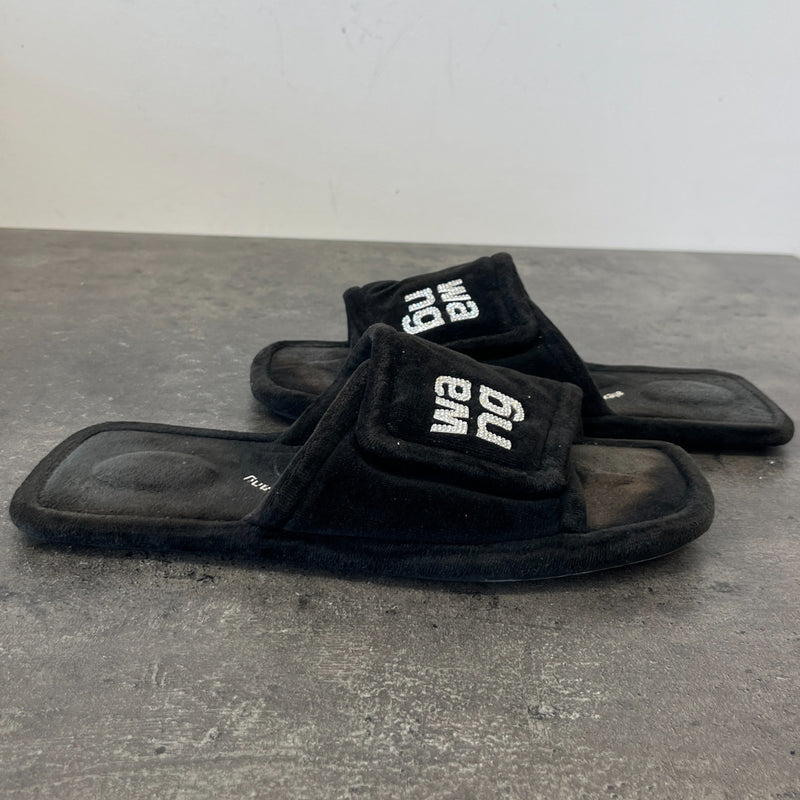 Women's Embellished Logo Slippers Black Size EU 40 / UK 7