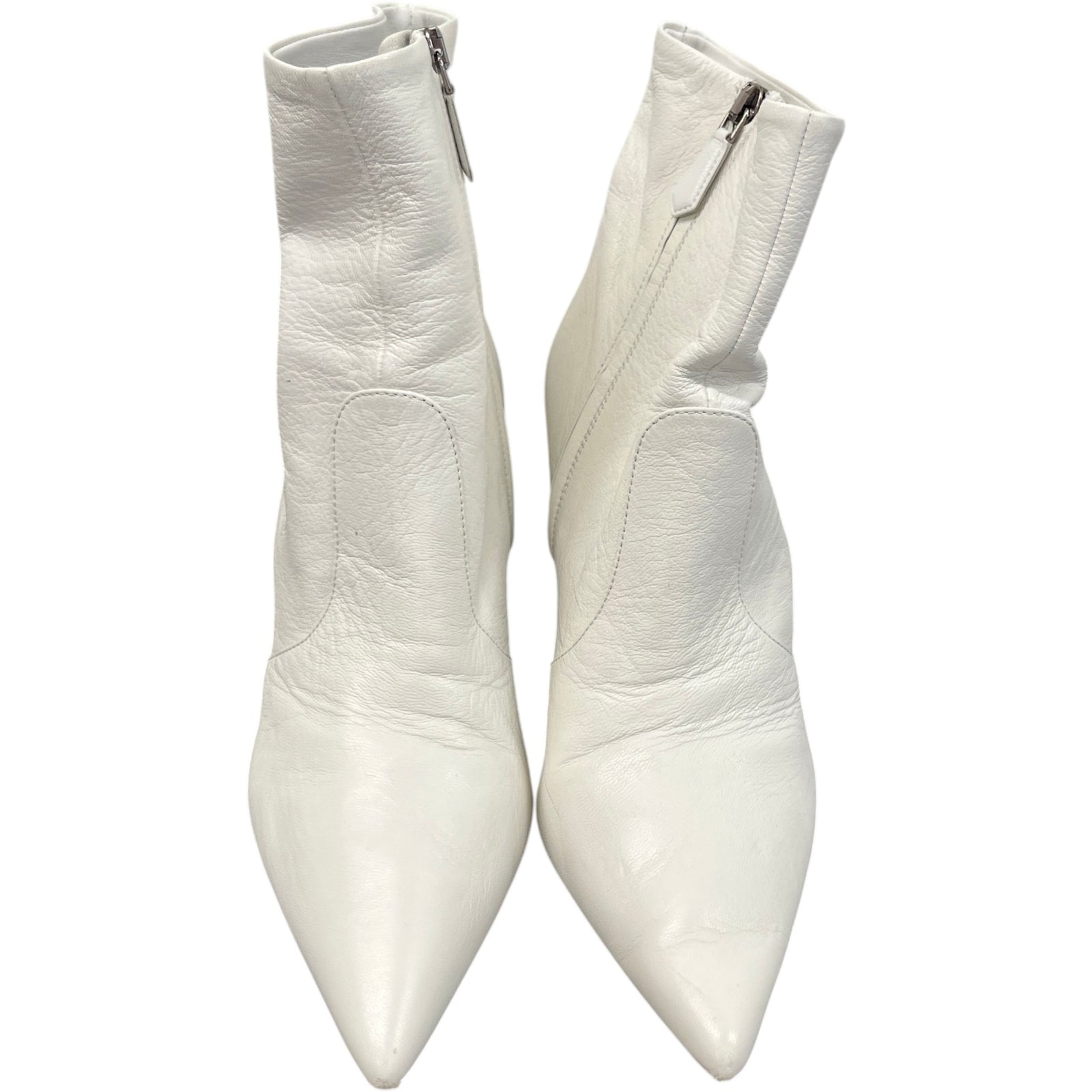 Women's Leather Ankle Boots White Size EU 40 / UK 7 - Photo 6