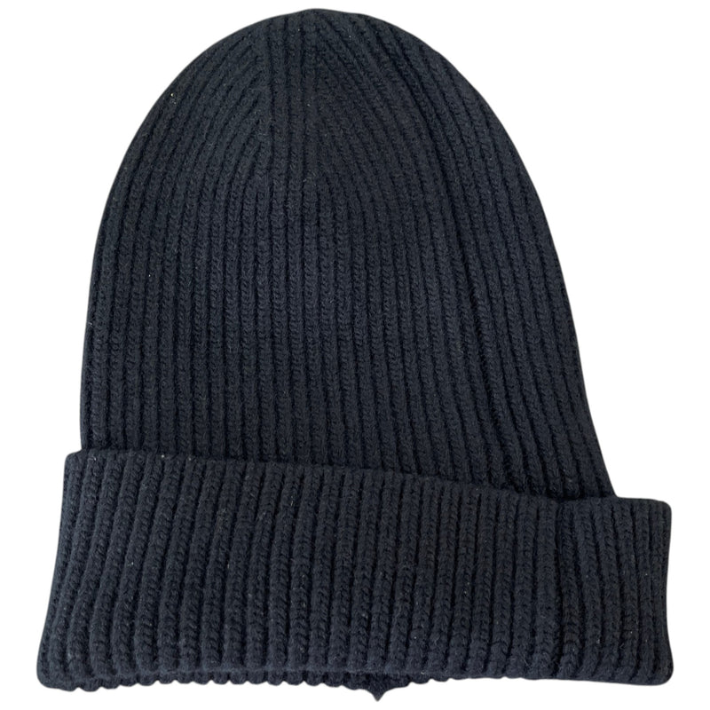 Women's LV Logo Patch Beanie Black