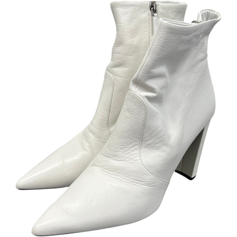 Women's Leather Ankle Boots White Size EU 40 / UK 7
