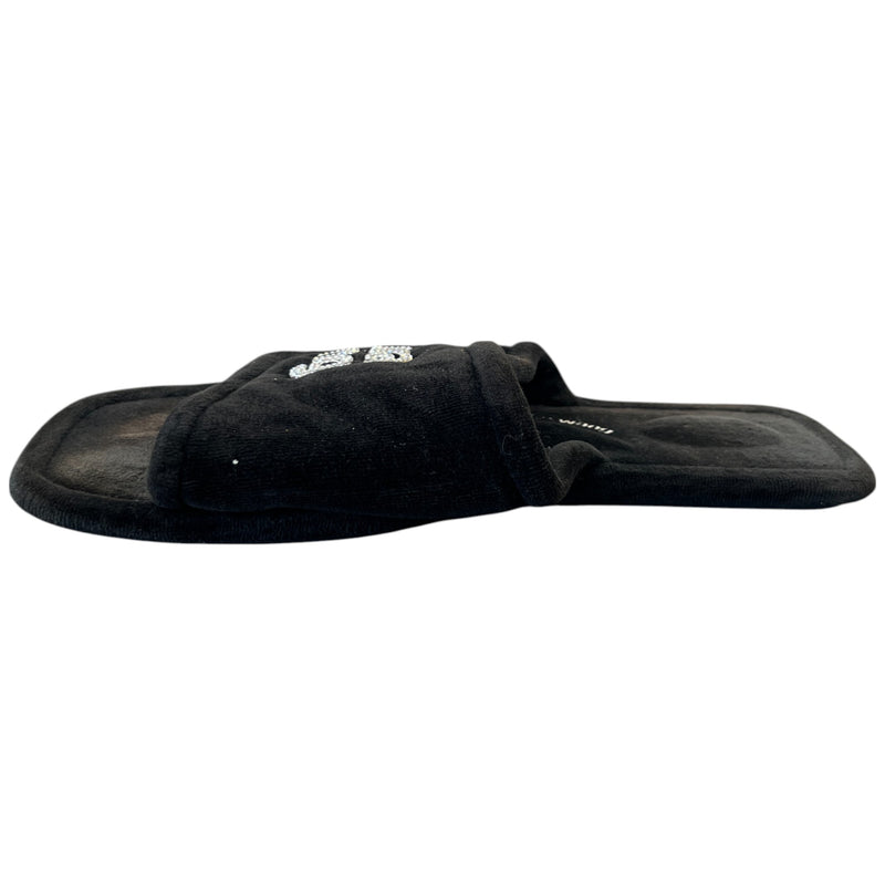 Women's Embellished Logo Slippers Black Size EU 40 / UK 7