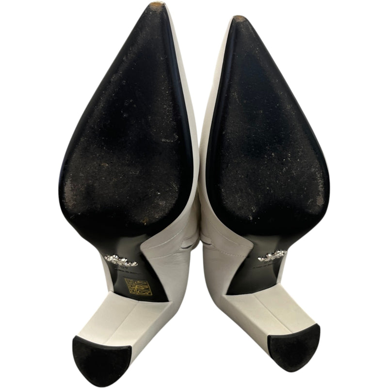 Women's Leather Ankle Boots White Size EU 40 / UK 7
