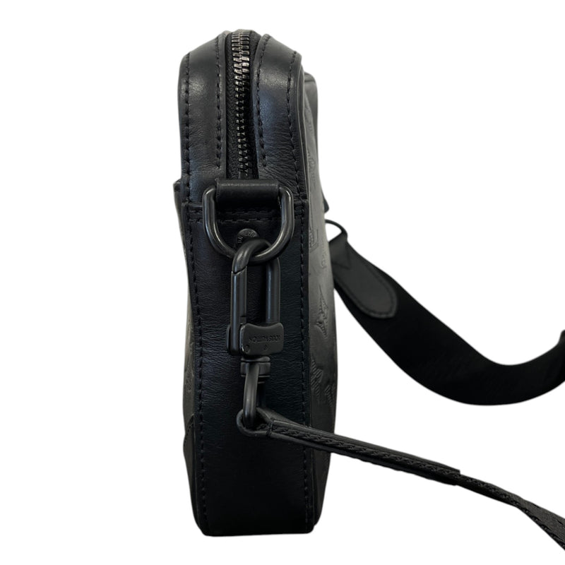 Men's Monogram Shadow Duo Messenger Bag Black