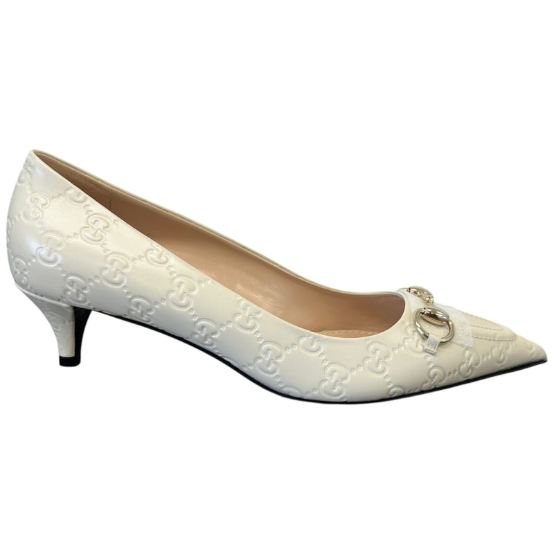 Women's Gg Erin Horsebit Heels Cream Size EU 40.5 / 7.5