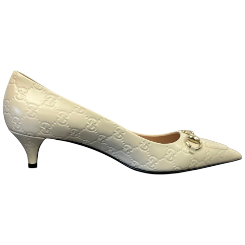Women's Gg Erin Horsebit Heels Cream Size EU 40.5 / 7.5