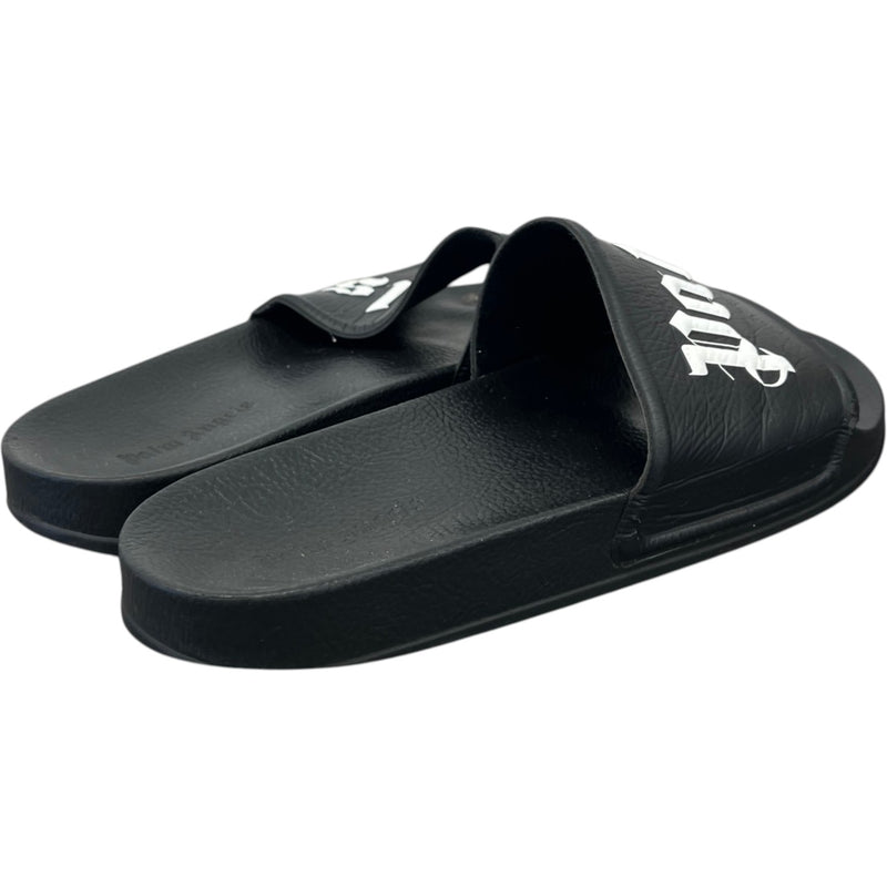 Men's Logo Slides Black Size UK 7 / EU 41