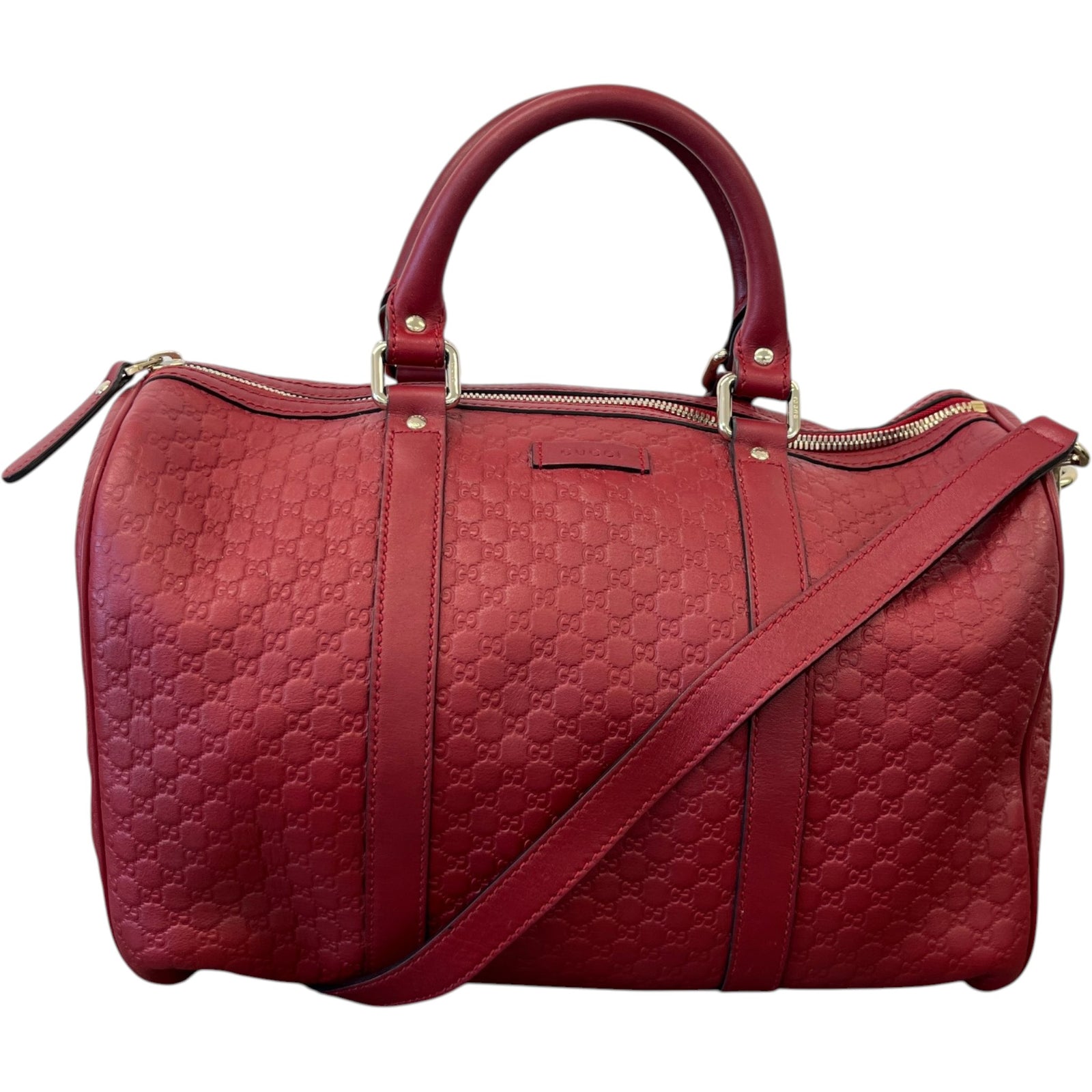 Women's Microguccissima Boston Bag Red - Photo 1