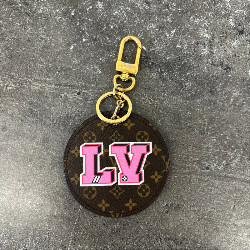 Women's Monogram Stories Keyring Brown