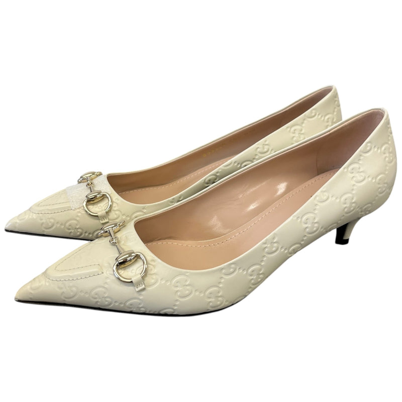 Women's Gg Erin Horsebit Heels Cream Size EU 40.5 / 7.5