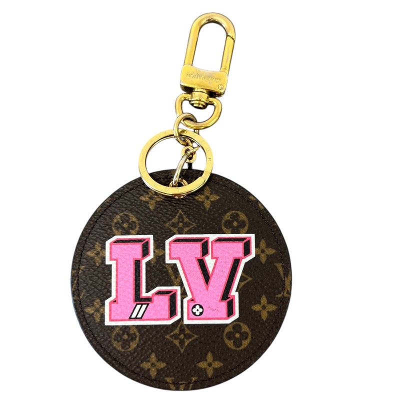 Women's Monogram Stories Keyring Brown