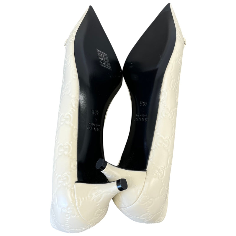 Women's Gg Erin Horsebit Heels Cream Size EU 40.5 / 7.5
