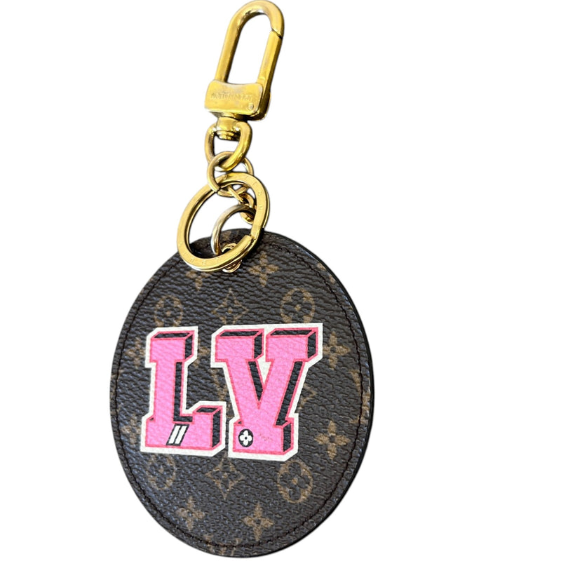Women's Monogram Stories Keyring Brown