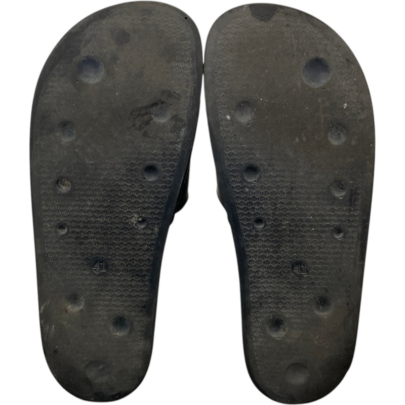 Men's Logo Slides Black Size UK 7 / EU 41